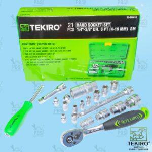 Kunci Sock set TEKIRO Original 21pcs DR.1/4-DR.3/8 6PT